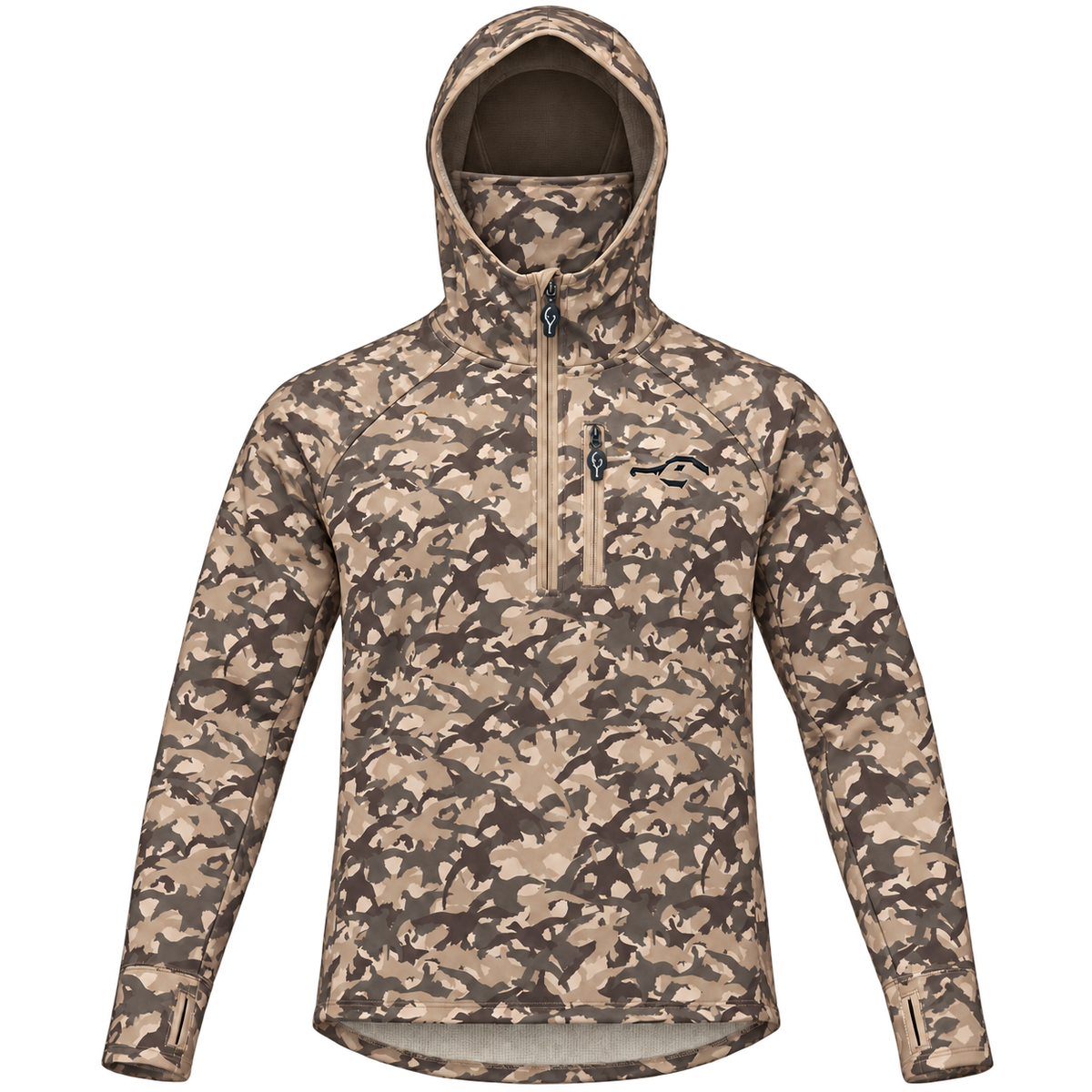 DUX Thermal Quarter Zip Hoodie Wetlands Camo
