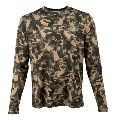 『TAKA ORIGINAL』OFF THE LABEL Dark Camo Long Sleeve Bux Deer Camo Performance Long Sleeve – DUX BUX