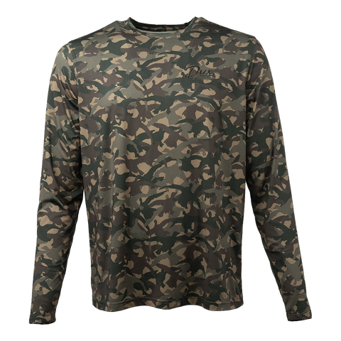 『TAKA ORIGINAL』OFF THE LABEL Dark Camo Long Sleeve Custom Printed Paragon - Woodland Performance Long Sleeve T