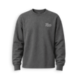 A dark gray crewneck sweatshirt with a small white cursive 'Bus' logo on the left chest, displayed on a clean white background.