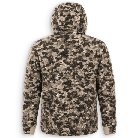 Back view of camouflage very high-quality jacket 