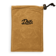 A tan canvas drawstring pouch with a black embroidered logo reading 'Dux Waterfowl Co.' in the center, shown on a plain white background.