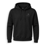 Marled gray and white hoodie on a white background