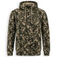 Front of camo BUX thermal sweatshirt 