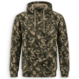 Front of camo BUX thermal sweatshirt 