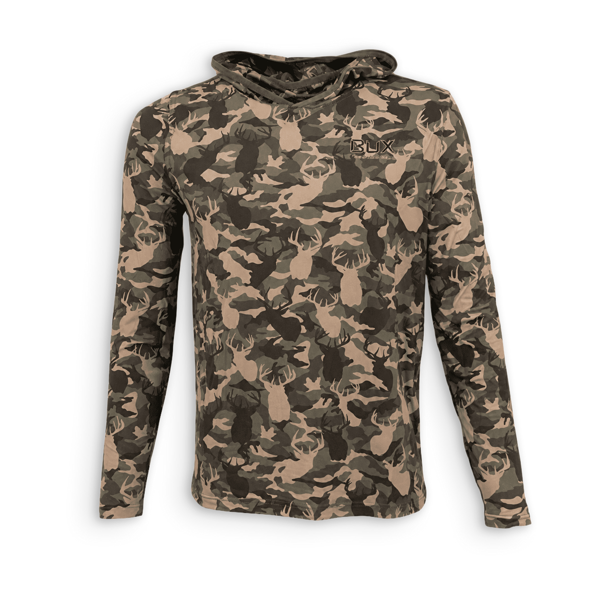 Front of a box hoodie, high performance, lightweight sweatshirt with hoodie down 