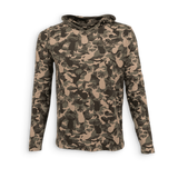 Front of a box hoodie, high performance, lightweight sweatshirt with hoodie down 