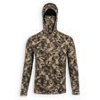 BUX hoodie with mask and hood up 