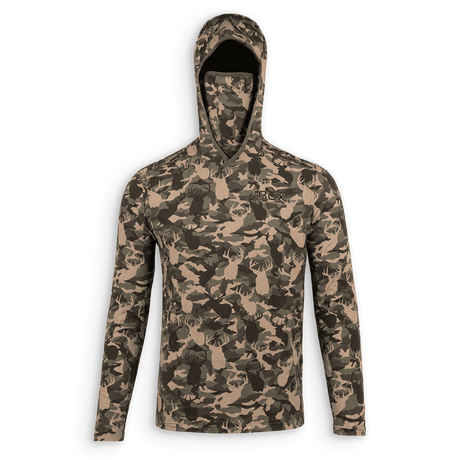 BUX hoodie with mask and hood up 