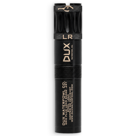 A black DUX Waterfowl LR grid light tube with gold lettering, shown vertically against a plain white background.