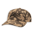 A camouflage baseball cap with a curved brim, featuring a black embroidered logo that reads 'Duck Waterfowl Co.' on the front panel, set against a plain white background.